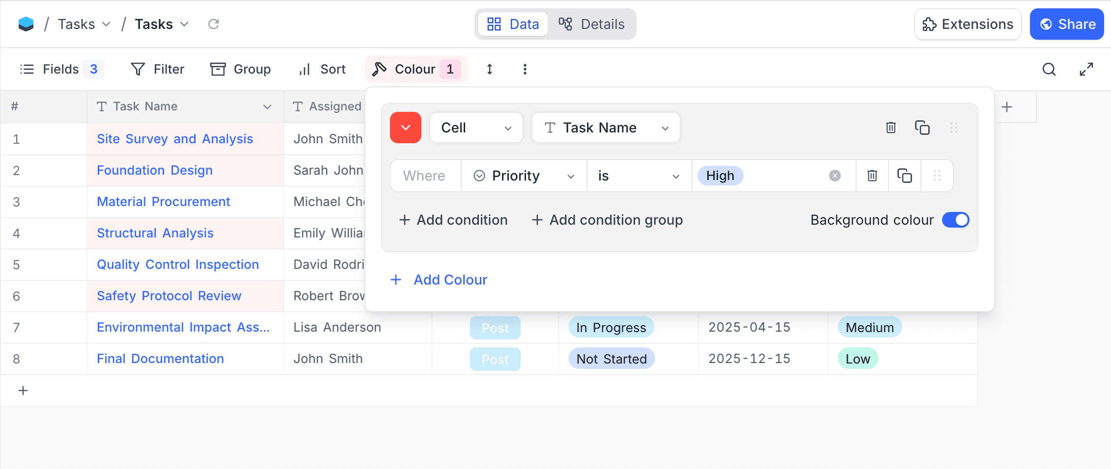 Conditional Cell Colouring