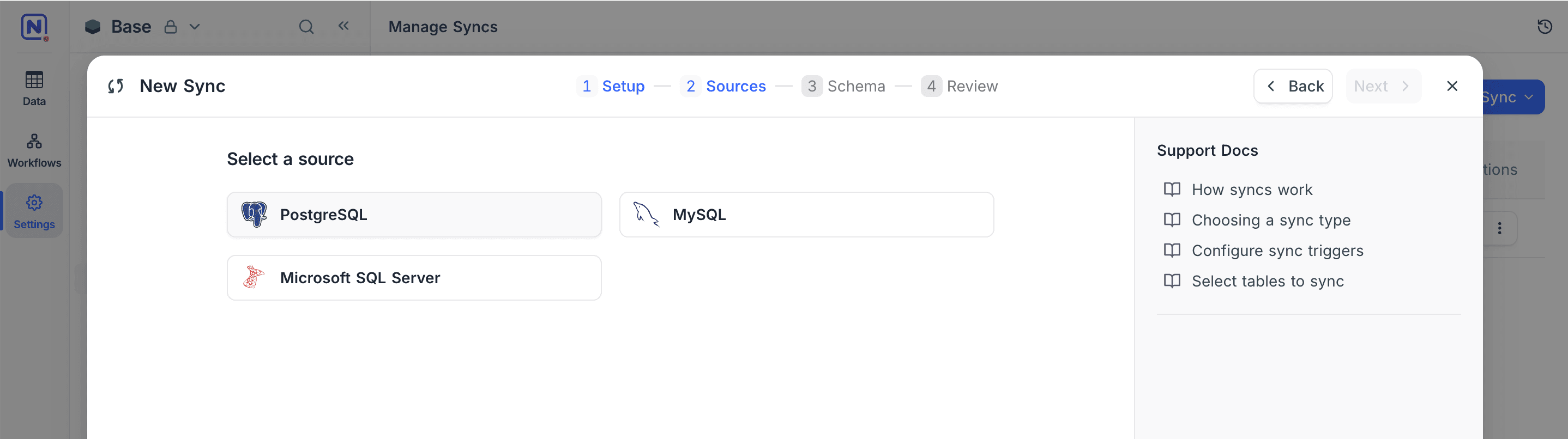 Custom Sync source selection