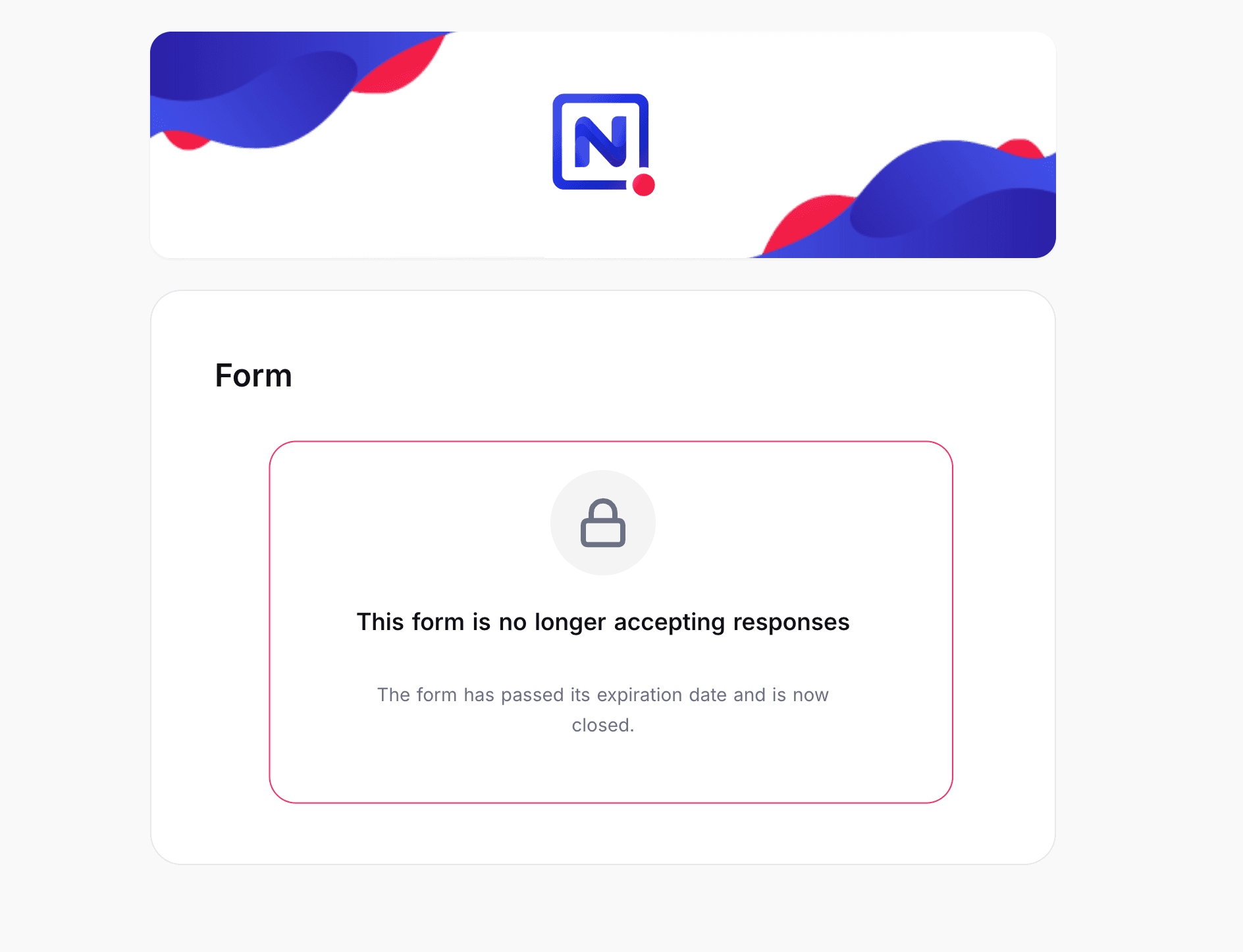 Form Expired