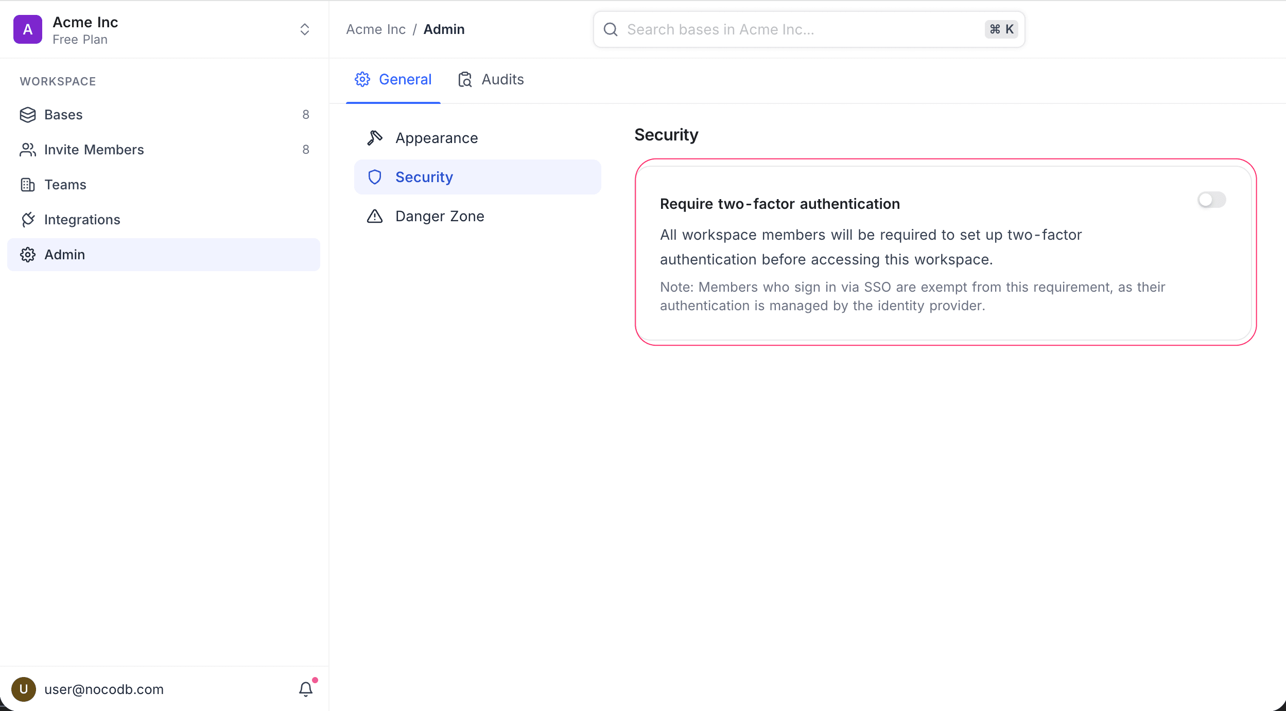 Require two-factor authentication