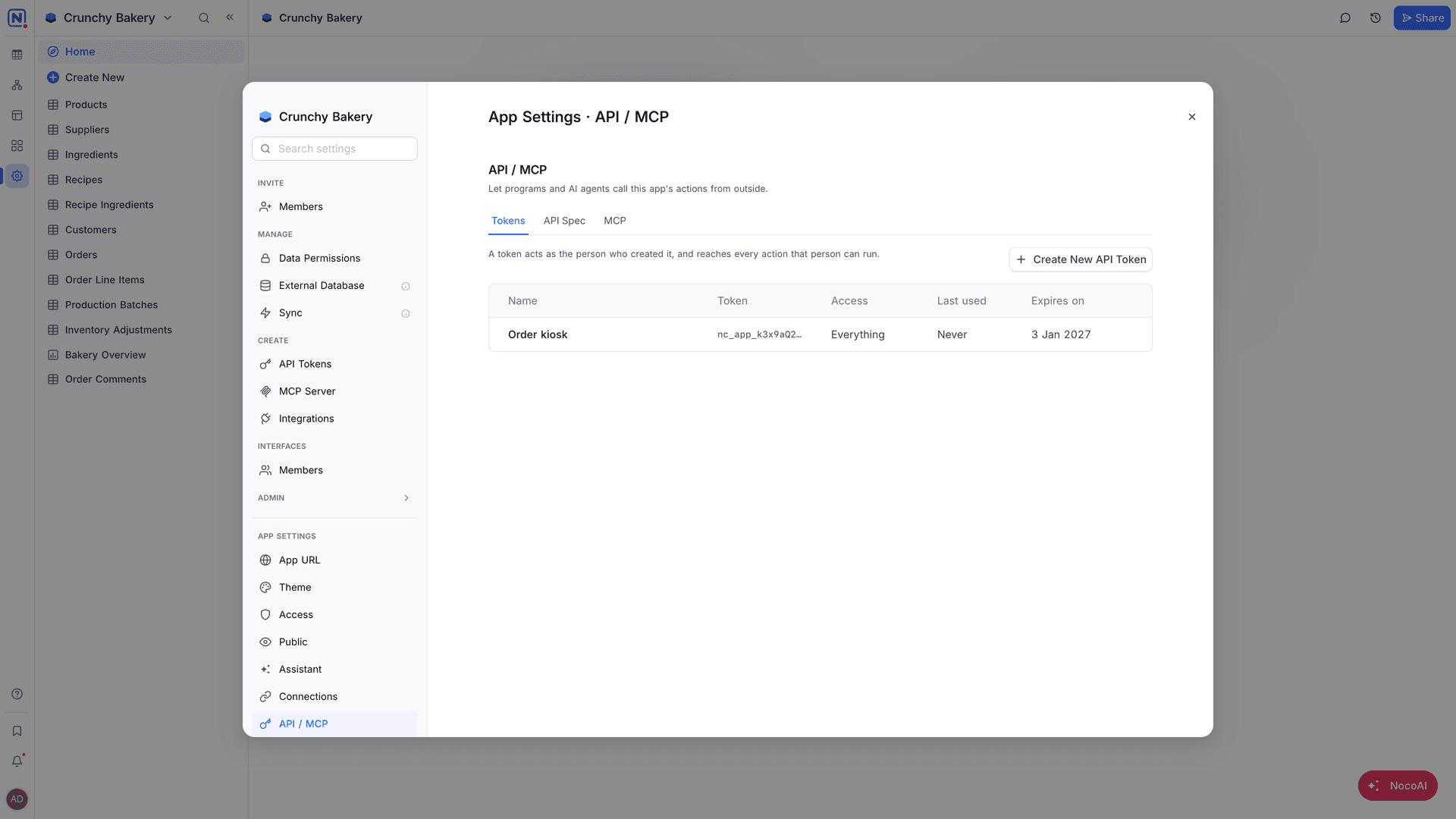 App API tokens