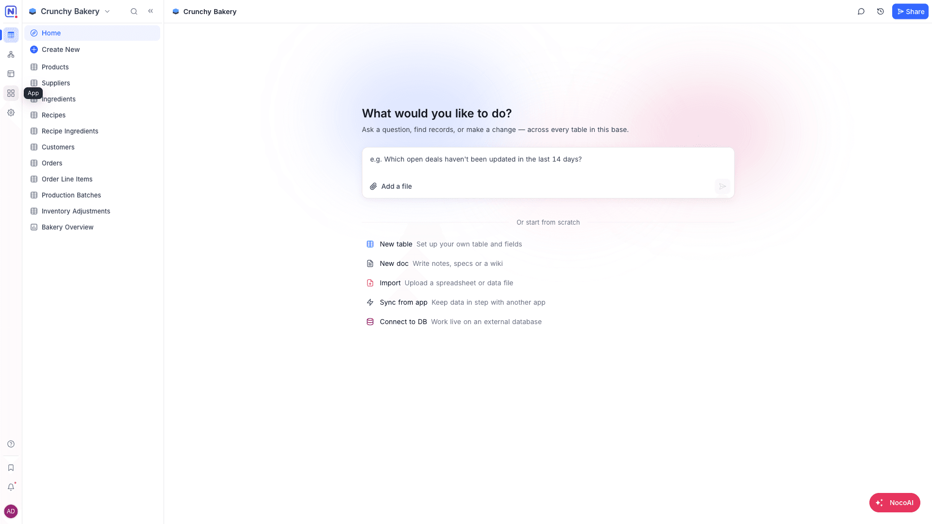 The App tile in the mini sidebar