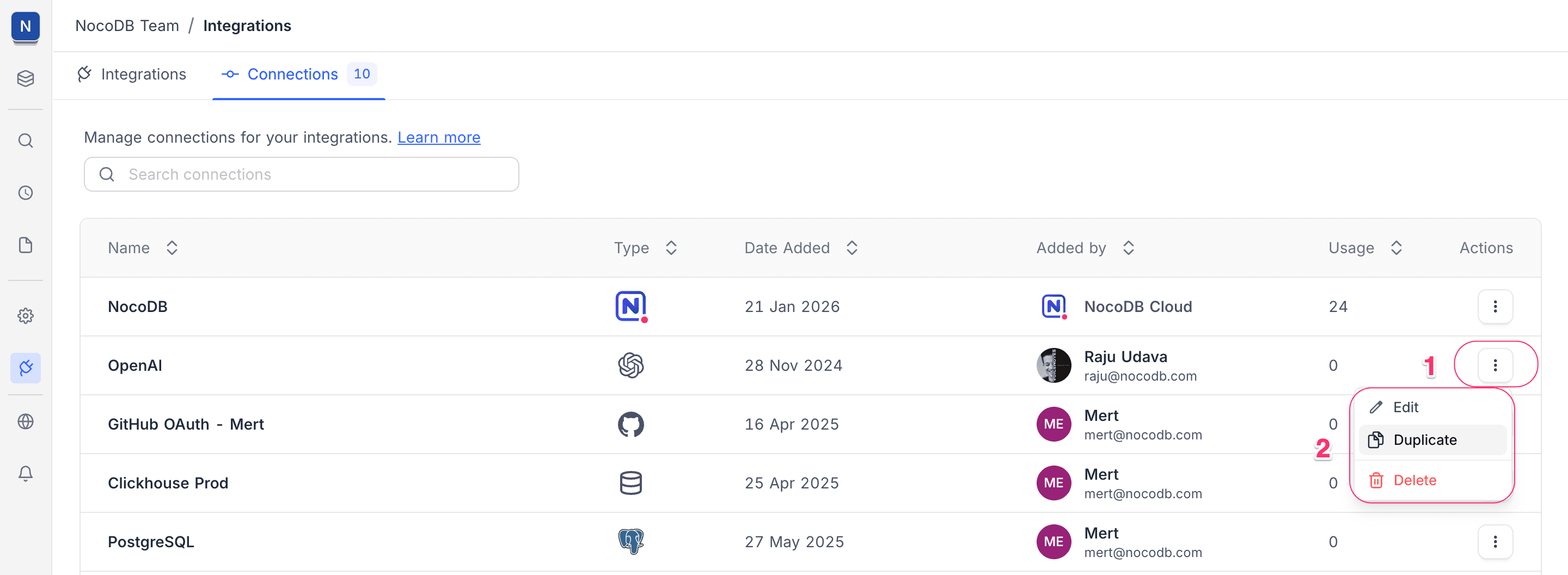 Duplicate Connection