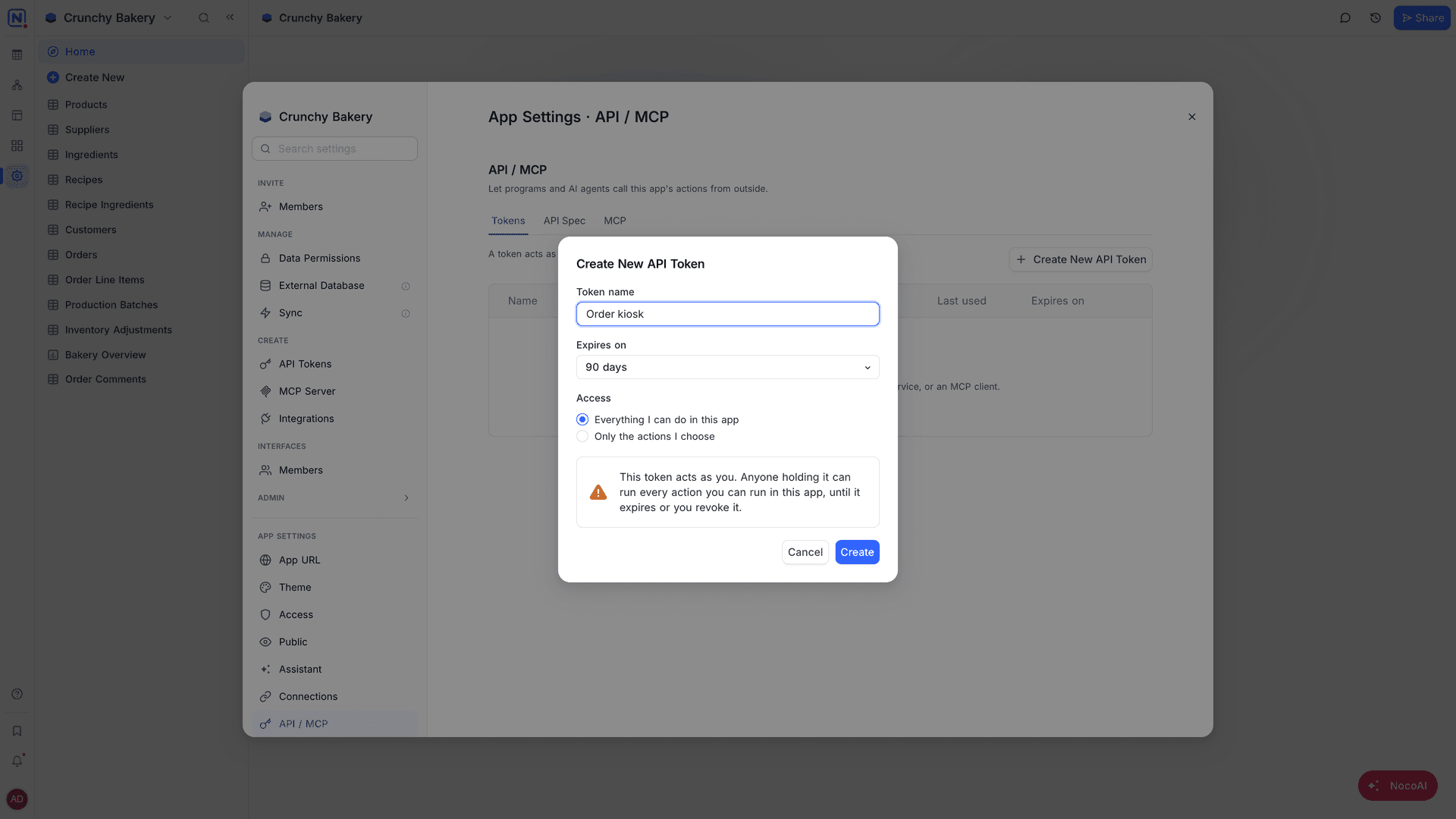 Create New API Token