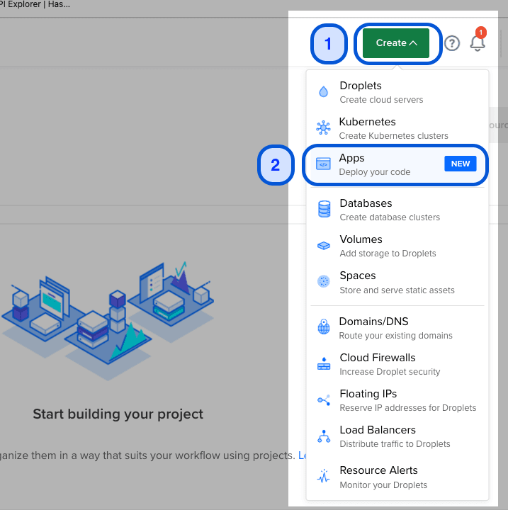 DigitalOcean Create App