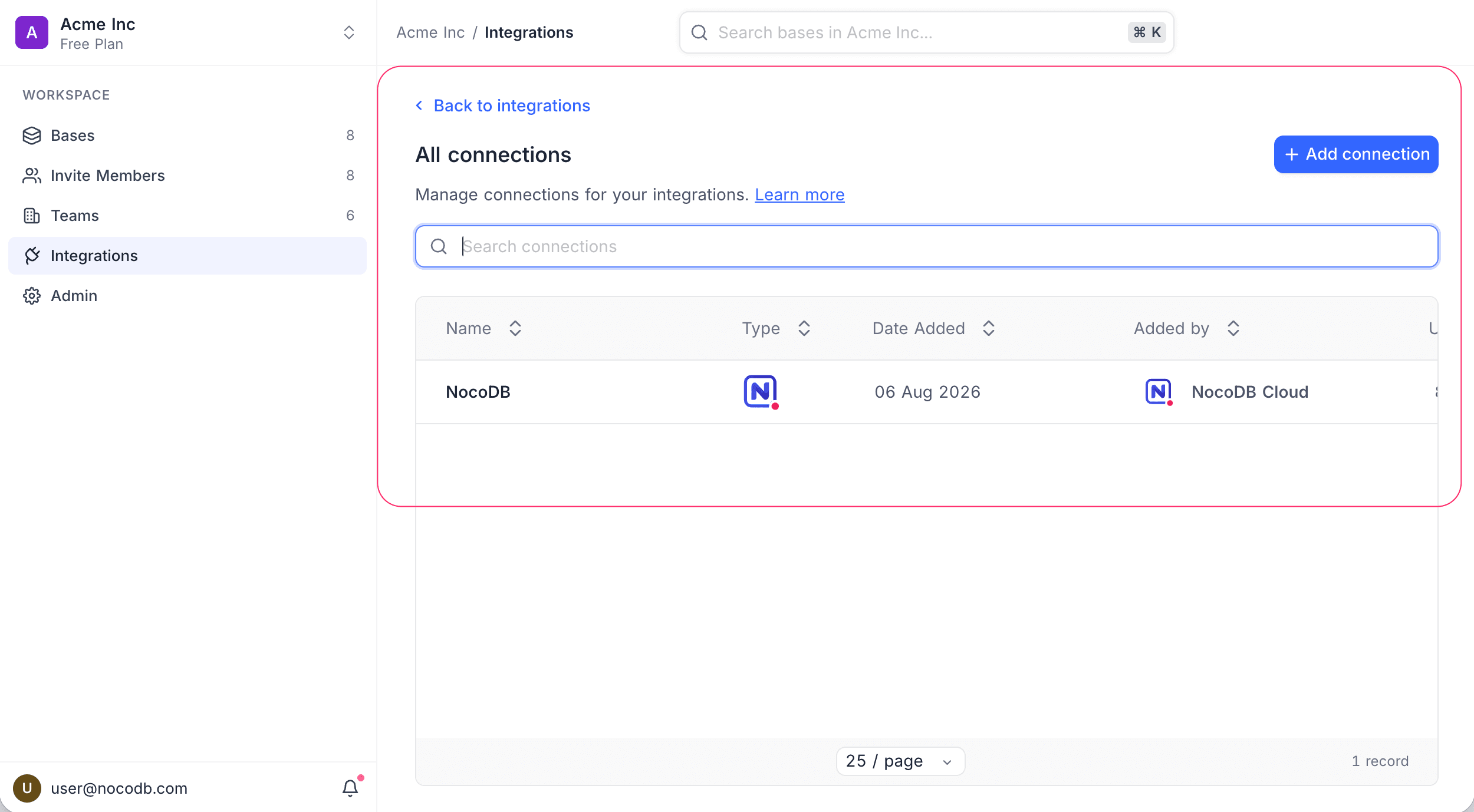 Connections List