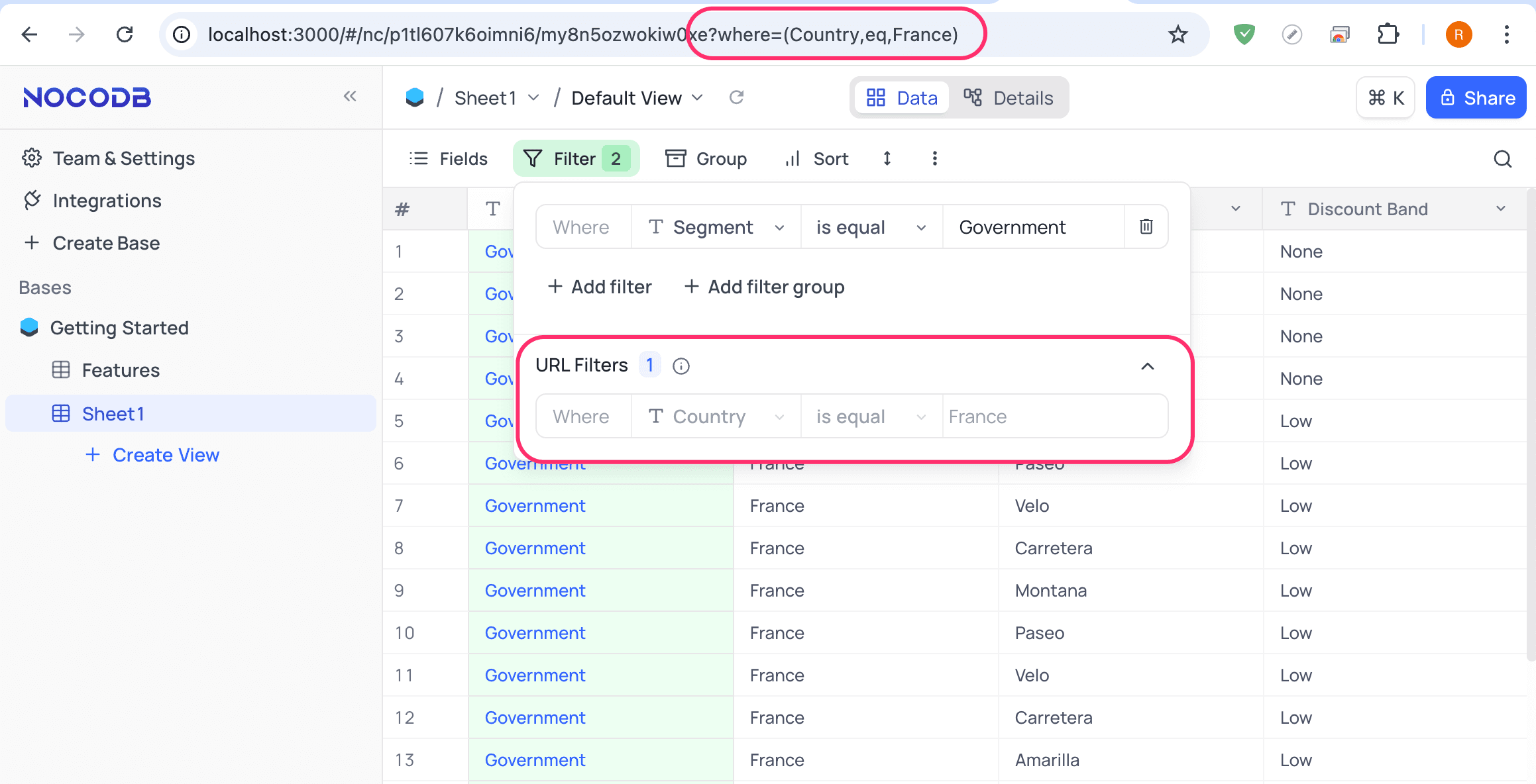 Filter Menu with URL and Toolbar Filters
