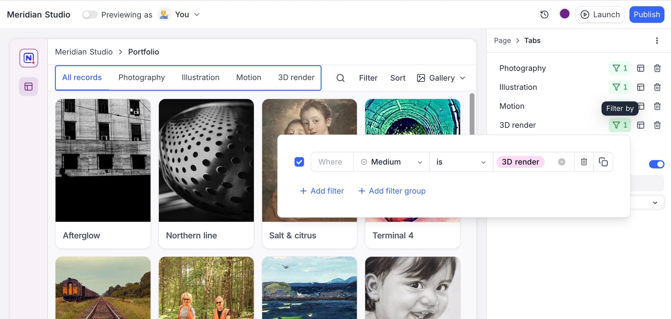 User filters
